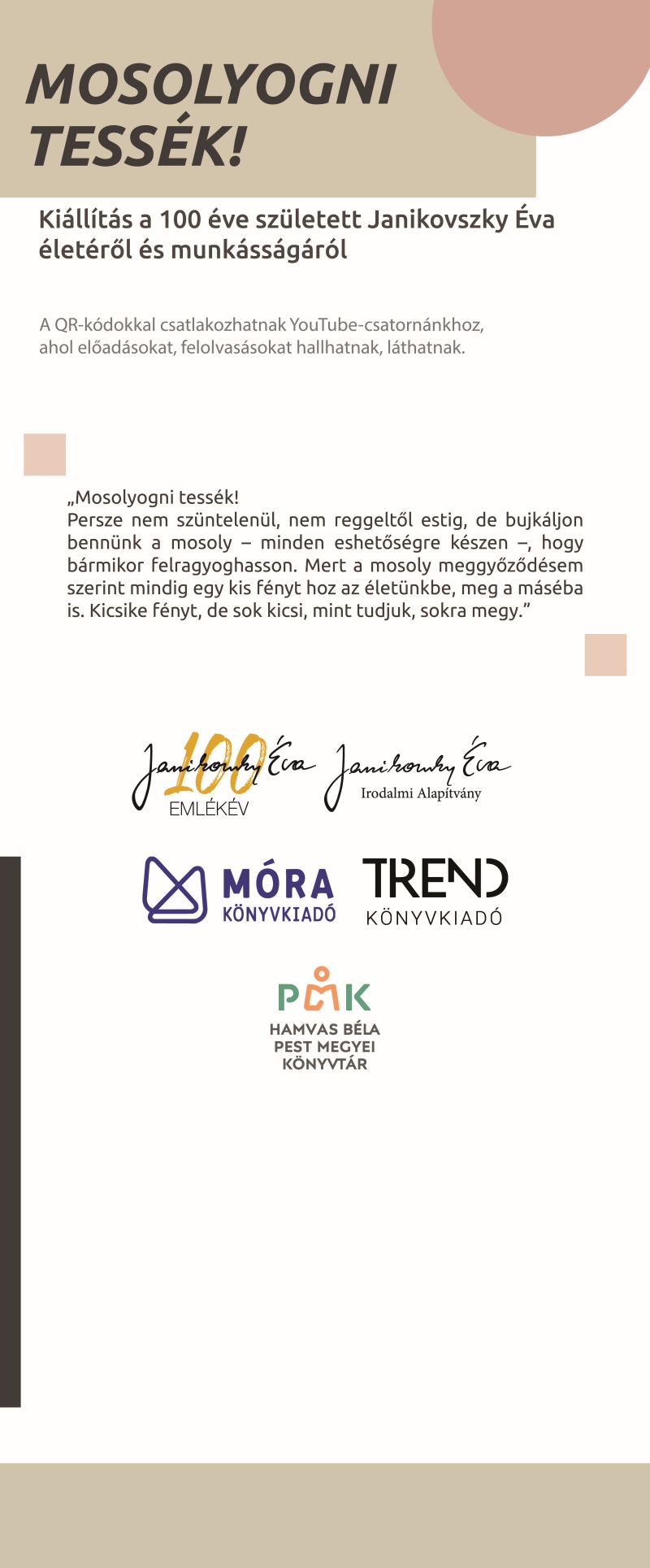 Mosolyogni tessék! kiállítás – 1. tabló