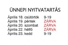 Ünnepi nyitvatartás